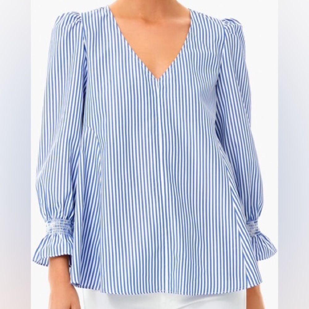 Tuckernuck Easton Blue & White Striped Blouse